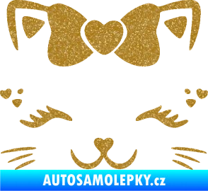 Samolepka Kočka 039 s mašličkou Ultra Metalic zlatá