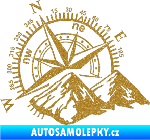 Samolepka Kompas 002 levá hory Ultra Metalic zlatá