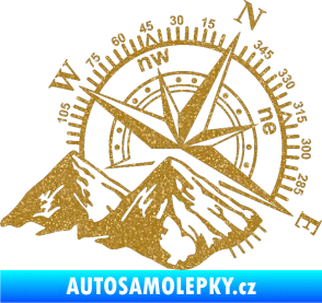 Samolepka Kompas 002 pravá hory Ultra Metalic zlatá