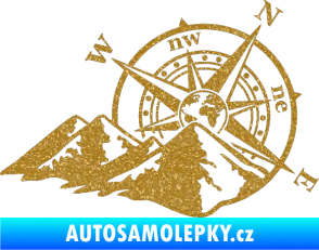 Samolepka Kompas 003 pravá hory Ultra Metalic zlatá