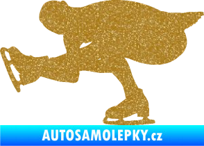 Samolepka Krasobruslení 007 levá krasobruslařka Ultra Metalic zlatá