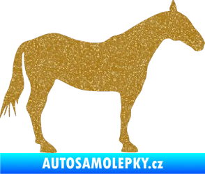 Samolepka Kůň 005 pravá Ultra Metalic zlatá