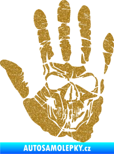Samolepka Lebka 032 levá otisk dlaně Ultra Metalic zlatá