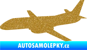 Samolepka Letadlo 004 levá Ultra Metalic zlatá