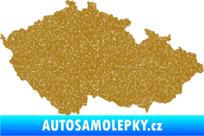 Samolepka Mapa České republiky 001  Ultra Metalic zlatá