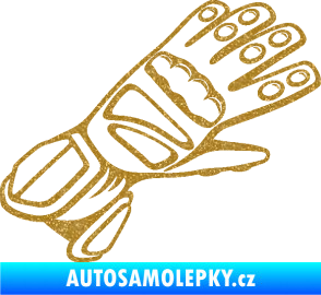 Samolepka Motorkářské rukavice 002 pravá Ultra Metalic zlatá