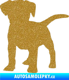 Samolepka Pes 056 levá štěně Ultra Metalic zlatá