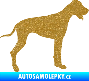 Samolepka Pes 086 pravá Doga Ultra Metalic zlatá