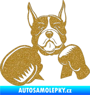 Samolepka Pes 183 levá boxer Ultra Metalic zlatá