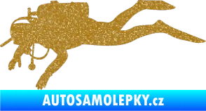Samolepka Potápěč 003 levá Ultra Metalic zlatá