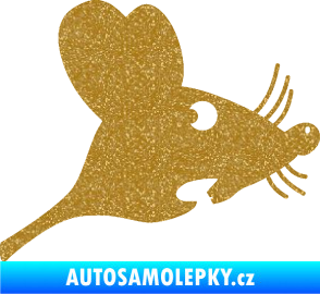 Samolepka Překvapená myš pravá Ultra Metalic zlatá
