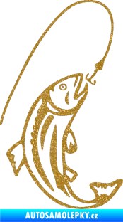 Samolepka Ryba s návnadou 003 pravá Ultra Metalic zlatá