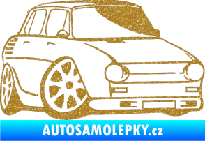 Samolepka Škoda 100 karikatura pravá Ultra Metalic zlatá