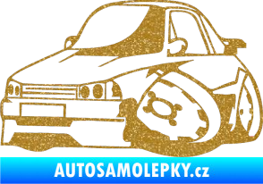 Samolepka Škoda 120 karikatura levá Ultra Metalic zlatá