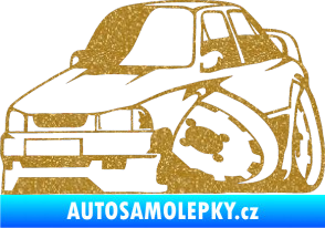 Samolepka Škoda 130 karikatura levá Ultra Metalic zlatá