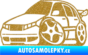 Samolepka Škoda Fabia 001 karikatura levá Ultra Metalic zlatá