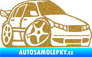 Samolepka Škoda Fabia 001 karikatura pravá Ultra Metalic zlatá