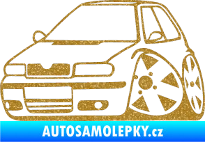 Samolepka Škoda Felicia karikatura levá Ultra Metalic zlatá
