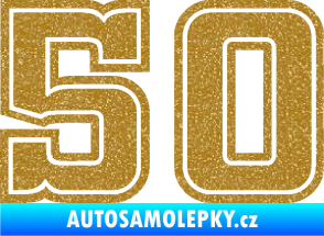 Samolepka Startovní číslo 50 typ 5 Ultra Metalic zlatá