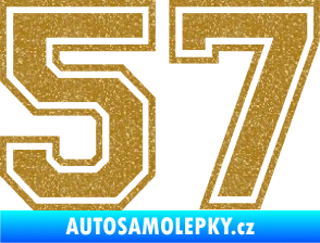 Samolepka Startovní číslo 57 typ 4 Ultra Metalic zlatá