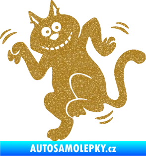 Samolepka Veselá kočka levá Ultra Metalic zlatá