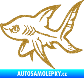 Samolepka Žralok 001 levá Ultra Metalic zlatá