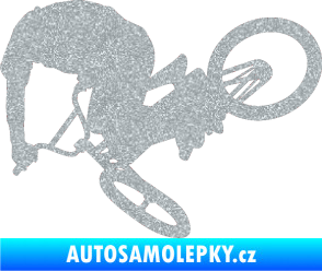 Samolepka Biker 001 levá Ultra Metalic stříbrná metalíza