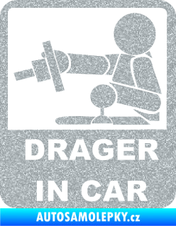 Samolepka Drager in car 004 Ultra Metalic stříbrná metalíza