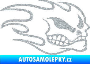 Samolepka Head - lebka- pravá Ultra Metalic stříbrná metalíza