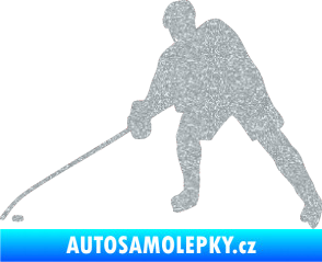 Samolepka Hokejista 002 levá Ultra Metalic stříbrná metalíza