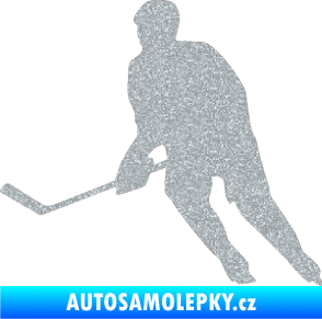 Samolepka Hokejista 013 levá Ultra Metalic stříbrná metalíza