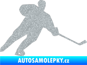 Samolepka Hokejista 014 pravá Ultra Metalic stříbrná metalíza
