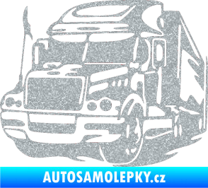 Samolepka Kamion 002 levá nákladní auto Ultra Metalic stříbrná metalíza