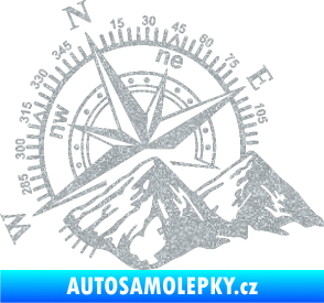 Samolepka Kompas 002 levá hory Ultra Metalic stříbrná metalíza
