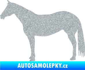 Samolepka Kůň 007 levá Ultra Metalic stříbrná metalíza