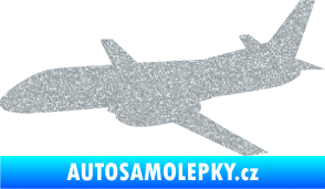 Samolepka Letadlo 004 levá Ultra Metalic stříbrná metalíza