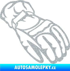 Samolepka Motorkářské rukavice 003 pravá Ultra Metalic stříbrná metalíza