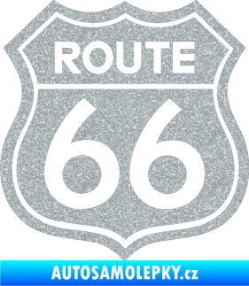 Samolepka Route 66 - jedna barva Ultra Metalic stříbrná metalíza