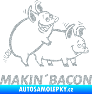 Samolepka Veselá prasátka makin bacon pravá Ultra Metalic stříbrná metalíza