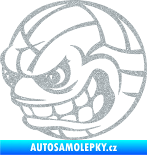 Samolepka Volejbalový míč 001 levá s obličejem Ultra Metalic stříbrná metalíza