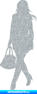 Samolepka Žena na nákupu 005 levá Ultra Metalic stříbrná metalíza