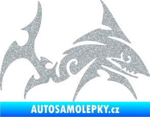 Samolepka Žralok 002 pravá Ultra Metalic stříbrná metalíza