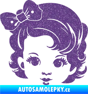 Samolepka Dítě v autě 110 levá holčička s mašlí Ultra Metalic fialová