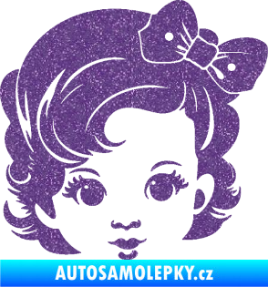 Samolepka Dítě v autě 110 pravá holčička s mašlí Ultra Metalic fialová