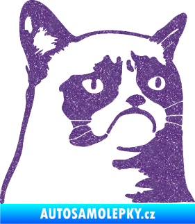 Samolepka Grumpy cat 002 pravá Ultra Metalic fialová