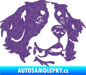 Samolepka Pes 131 pravá bernský salašnický pes Ultra Metalic fialová