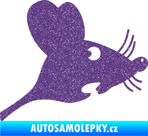 Samolepka Překvapená myš pravá Ultra Metalic fialová