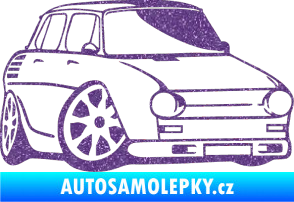 Samolepka Škoda 100 karikatura pravá Ultra Metalic fialová