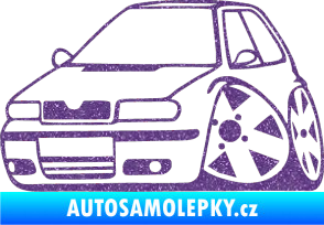 Samolepka Škoda Felicia karikatura levá Ultra Metalic fialová