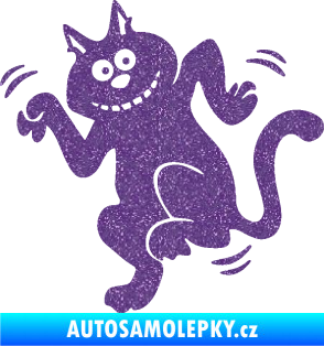 Samolepka Veselá kočka levá Ultra Metalic fialová